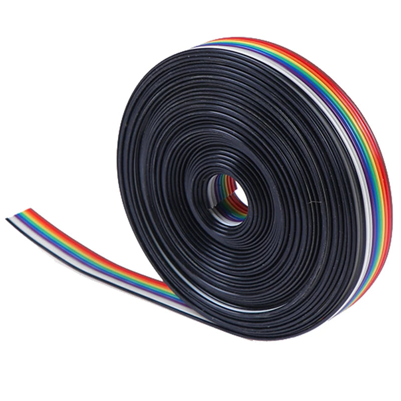 5M Rainbow Ribbon Cable 10 Way Flat Wire Ribbon Cable Roll