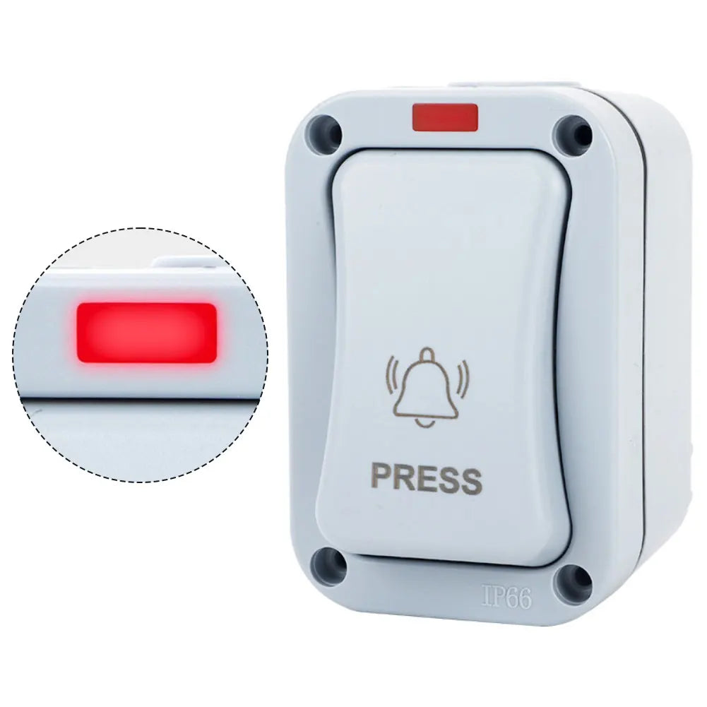 1pcs Outdoor Waterproof Doorbell Control Button Courtyard Mounted Switch (MPM14) 9.00×6.00×5.50 Cm -10~60℃