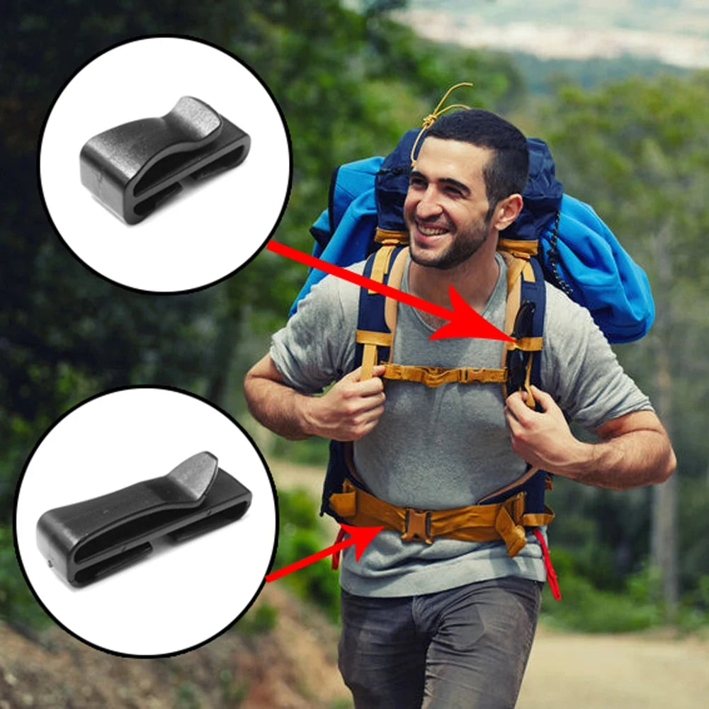 Reliable Sturdy Black Plastic Backpack Strap Adjustable Closing Buckle Convenient Dimensions Slip Keeper Buckle X Belt Buckle