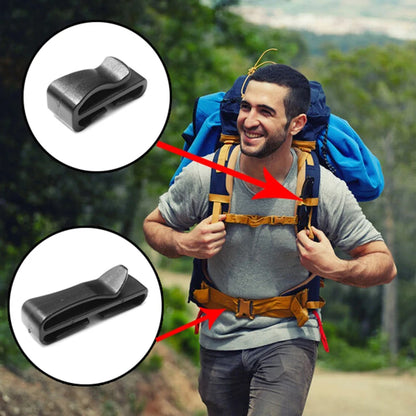 Reliable Sturdy Black Plastic Backpack Strap Adjustable Closing Buckle Convenient Dimensions Slip Keeper Buckle X Belt Buckle