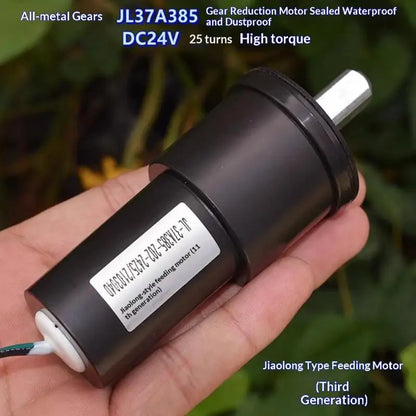 1pc Large Torque Speed Reducer Motor For Smart Car Robot DC 12V-24V 26RPM Waterproof Full Metal Gearbox Gear Motor Slow Speed