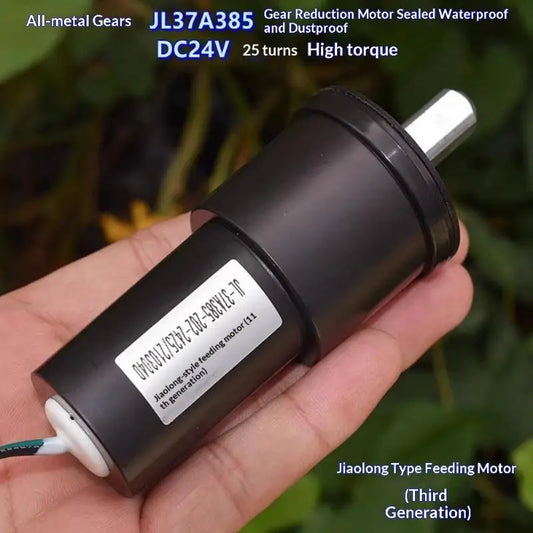 1pc Large Torque Speed Reducer Motor For Smart Car Robot DC 12V-24V 26RPM Waterproof Full Metal Gearbox Gear Motor Slow Speed