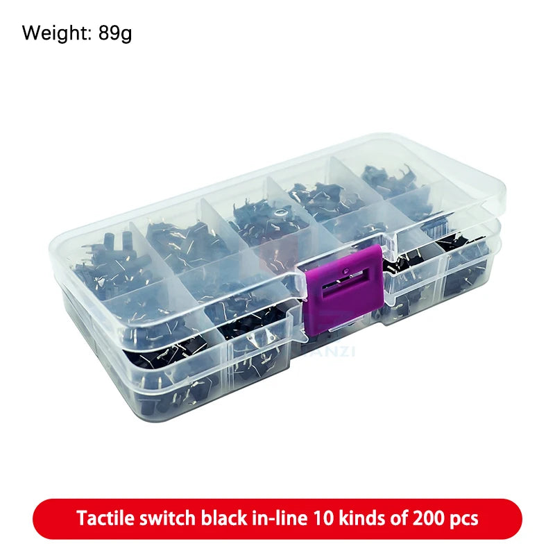 Electronic Component Kit Box with LEDs, Transistors, IC Sockets, Switches, and Jumper Wires