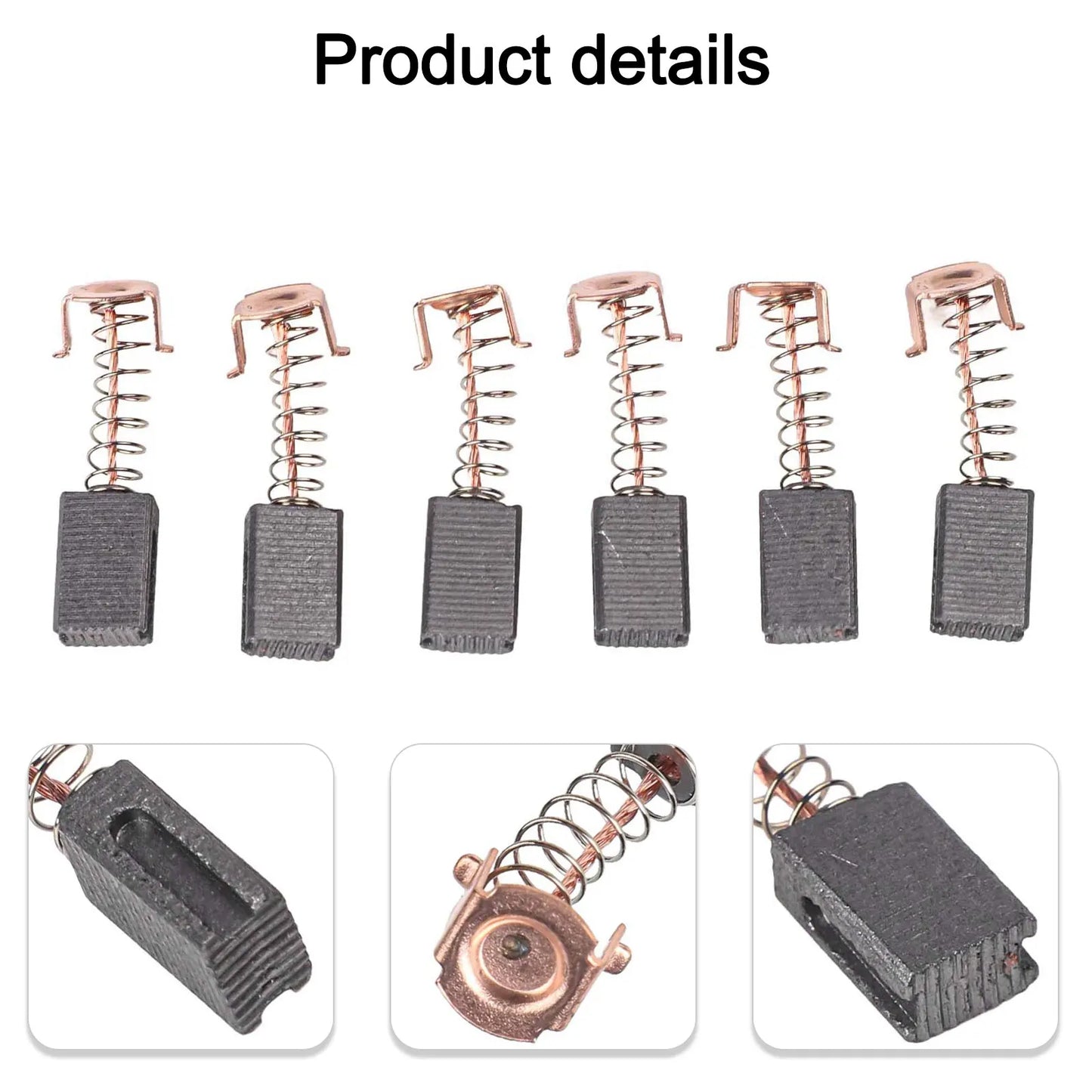 Carbon Brushes Set of 6 5x8x12mm for Angle Grinder G720 Spare Parts to Replace Worn Brushes and Restore Motor Brake