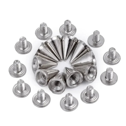 Round Cone Metal Spikes Screwback Studs Rivets — DIY Punk Decoration for Clothes, Shoes &amp; Leather