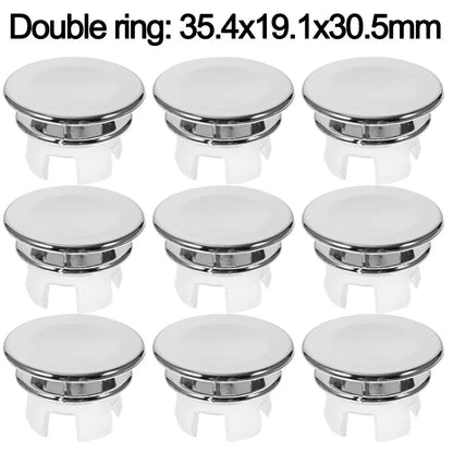 1/10PCS Sink Overflow Cover Round Ceramic Wash Basin Overflow Ring Trim Hollow Hole Bath Insert Replacement Bathroom Accessories