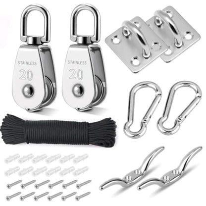 Swivel Pulley Kit M20 Pulley System Lifting Tasks Smooth Operation Easy Setup Versatile Capacity Heavy Duty Pulling Tasks