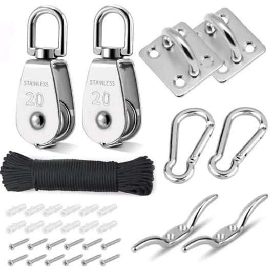 Swivel Pulley Kit M20 Pulley System Lifting Tasks Smooth Operation Easy Setup Versatile Capacity Heavy Duty Pulling Tasks
