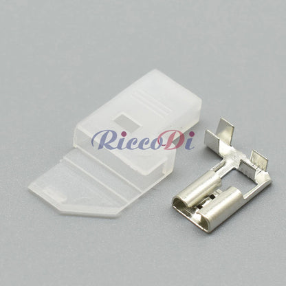 1 Pin 6.3mm Flag Right Angle Connector DJ7019A-6.3-21 Spring Lock Automotive Lamp Socket