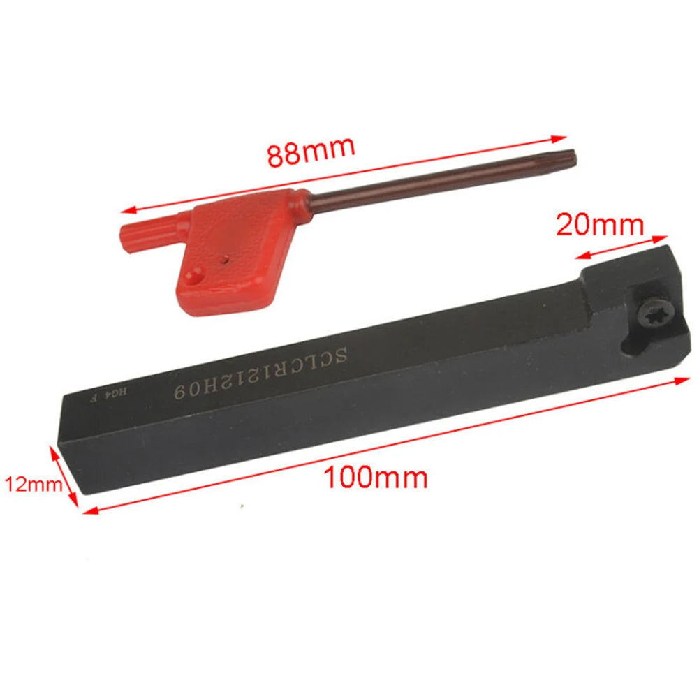 SCLCR1212H09 Holder Bracket Lathe Tool Cutter With 10pcs CCMT09T304-PM Insert 100mm Length 12mm Width Turning Tool Holder