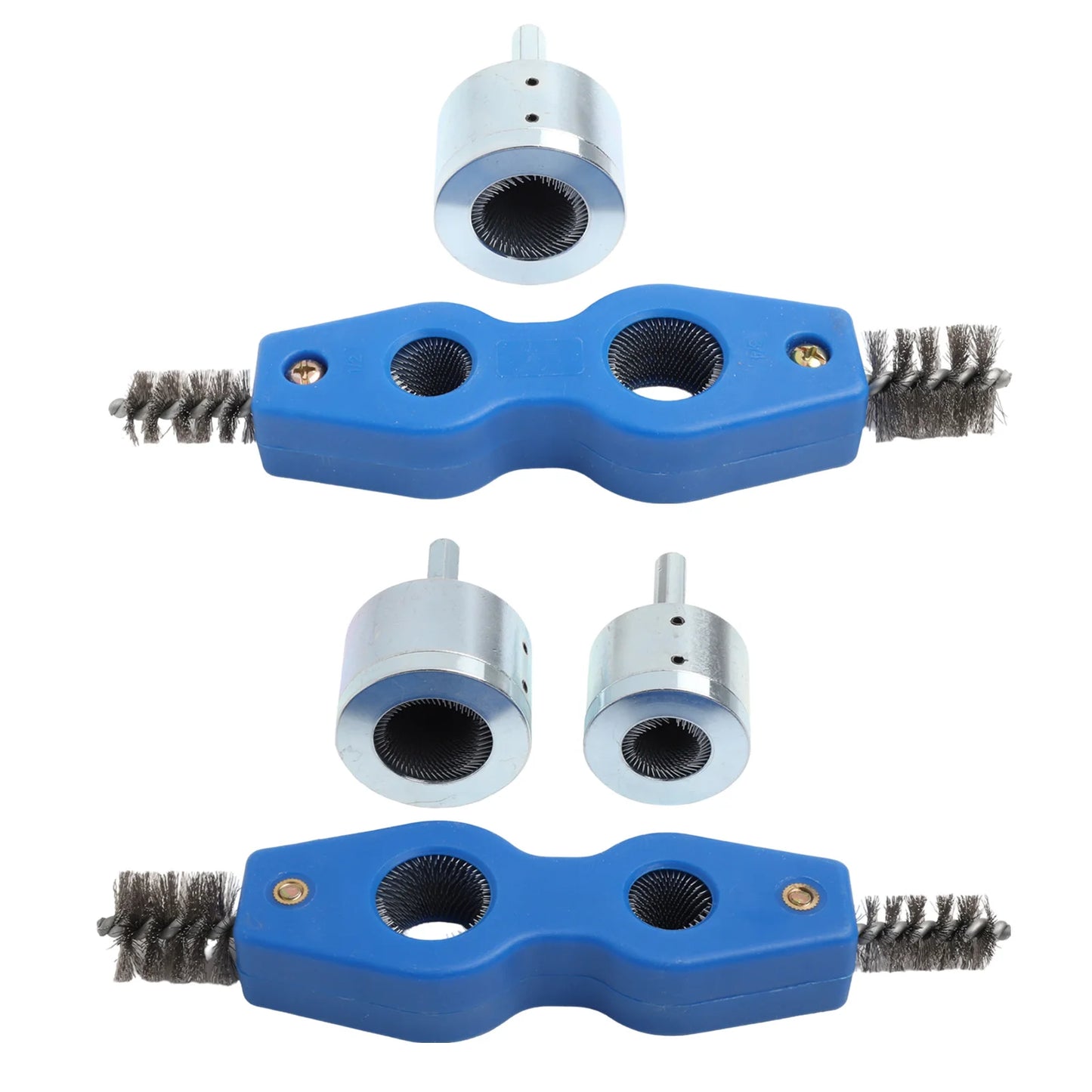 4-in-1 Battery Brush Copper Pipe Cleaner Welding Preparation High Torque Resistance Interchangeable Brush Heads For Copper Pipes