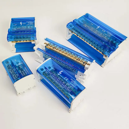 UK207 UK211 UK215 UK407 UK411 UK415 DIN Rail Terminal Block 125A Electrical Distribution Junction Box 1 In 2 4 6 Out
