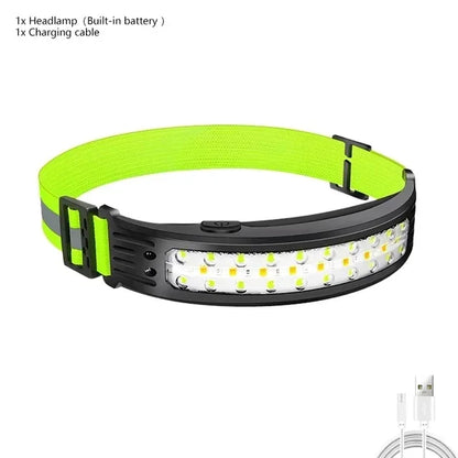 COB LED Sensor Headlamp USB Rechargeable Waterproof Head Torch