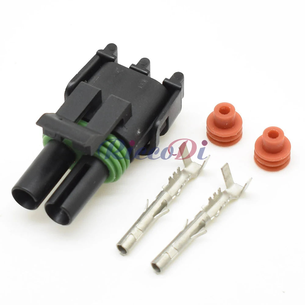 2 Pin 2.5mm Waterproof Motorcycle Electrical Connector Male Female Injector Socket Compatible with 12010973 12015792
