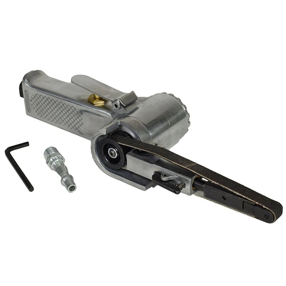 Air Belt Sander Air Angle Grinding Machine Sanding Belt 330x10mm 1/4in Inlet 3/8in Hose Air Compressor Sanding Tool Set 16000rpm