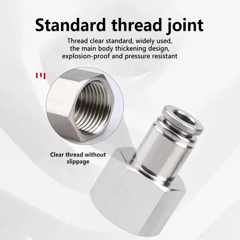 304 Stainless Steel Quick-Connect Air Hose Fittings BSP 1/8 1/4 3/8 1/2 Pneumatic Pipe Connectors Corrosion Resistant