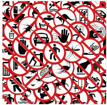 64Pcs Funny No Sign Car Sticker Pack Graffiti Vinyl Decal for JDM Moto Helmet Laptop Skateboard Waterproof Luggage Decor Bumper