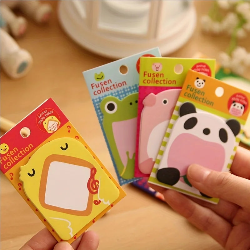 8Pcs/set Creative Stationery DIY Cute Animal Series Paper Memo Pad / Sticker Post Sticky Notes Notepad School Office Supplies