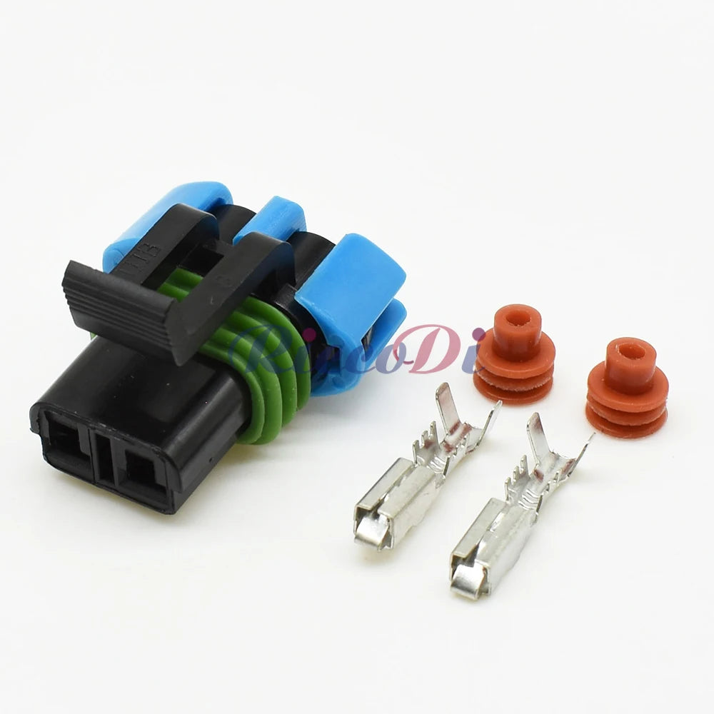 2 Pin Automotive Waterproof Sensor and Fan Connector Plug Male Female Compatible with 15300002 15300027 for GM Vehicles