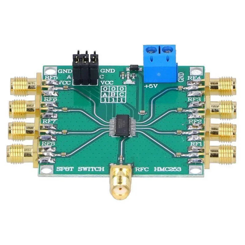 HMC253 RF Switch Module Open 8 RF Switch SMA DC2.5 GHz 3V-5V Power Supply 50x50mm PVB Size 1.0 DB Antenna Module