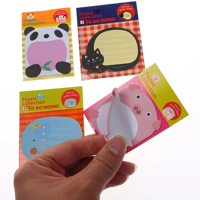 8Pcs/set Creative Stationery DIY Cute Animal Series Paper Memo Pad / Sticker Post Sticky Notes Notepad School Office Supplies