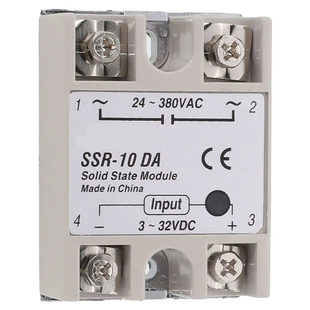 Single Phase Solid State Relay SSR-10DA DC Controlled AC Single-phase Solid State Relay 10A DC-AC Relay 3-32V DC To 24-380V AC