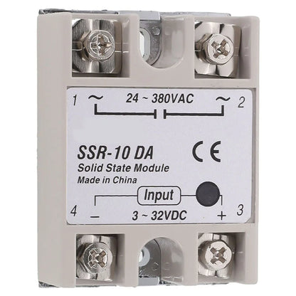 Single Phase Solid State Relay SSR-10DA DC Controlled AC Single-phase Solid State Relay 10A DC-AC Relay 3-32V DC To 24-380V AC