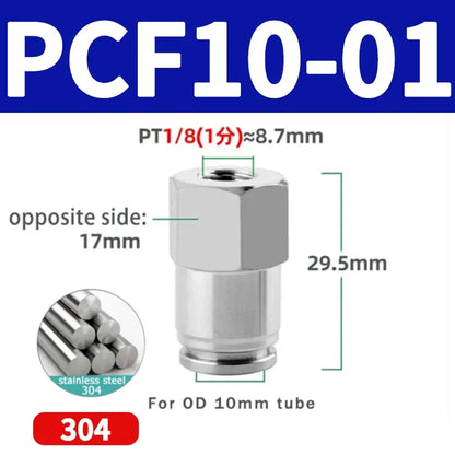 304 Stainless Steel Quick-Connect Air Hose Fittings BSP 1/8 1/4 3/8 1/2 Pneumatic Pipe Connectors Corrosion Resistant