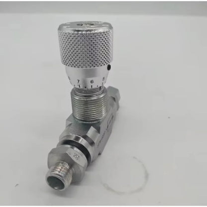 Two Way Throttle Valve with 08L Connector for Hydraulic and Pneumatic Circuits Carbon Steel Construction with NPT Female Thread