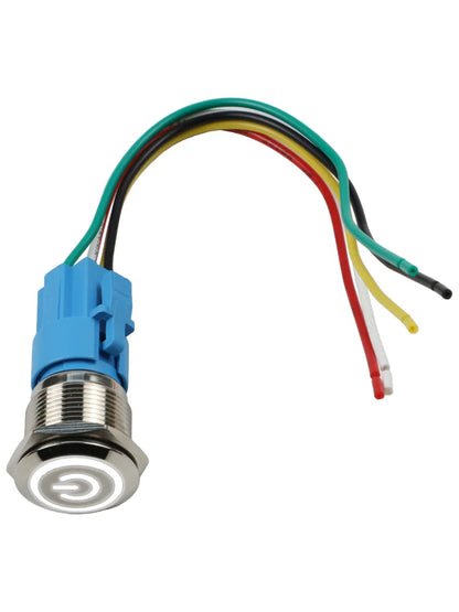 Control Systems Yellow Light Momentary Button Switch 12-24V Momentary Push Button Compact Push Button IP66 Push Button