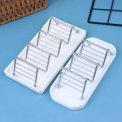 Stainless Steel Soap Rack 2/3 Grids Moisture-Proof Sink Storage Shelf