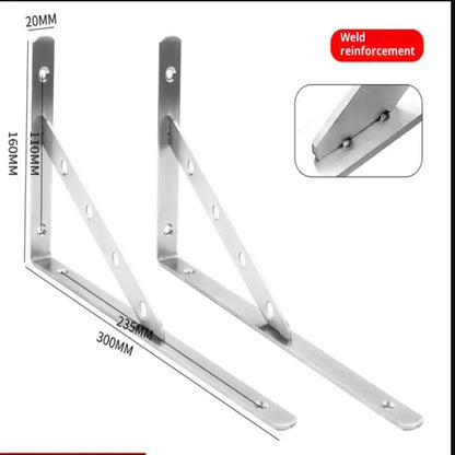 2Pcs Angle Bracket Heavy Duty For Wall Angle Bracket Stainless Steel L Type Bracket