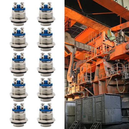 Button Switches 10pcs High Quality Waterproof 16mm Push Button Switches for Relays and Electromagnetic Starters