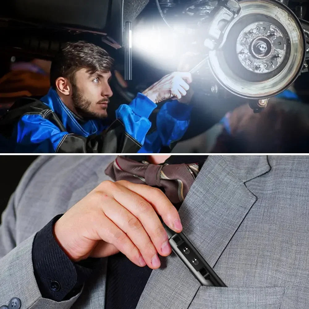 Portable UV LED Pen Light USB Rechargeable Work Lantern with Magnet