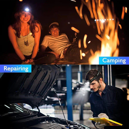 Rechageable LED Motion Sensor Headlight 9 Led Strong Light Headlamp Portable Fishing Camping Outdoor Head Lamp Work Flashlight