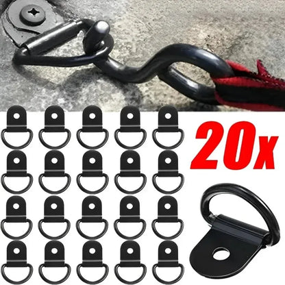 100/10PCS D Shape Pull Hook Tie Down Anchor Ring Iron Stainless Steel Cargo Tie Down Ring for Truck Trailers RV Boat Accessories