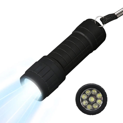 Mini Portable Children's Flashlight Nine XPE Lamp Beads Strong Lighting Using 3 NO.7 Batteries Fixed Focus Pocket Outdoor Torch