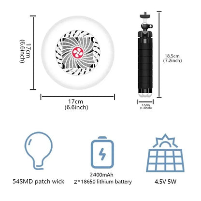 3 in 1 LED Fan Light Camping Tent Lamp USB Charging Portable Lantern