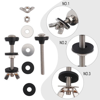 Bathroom Screws Bolts Stainless Steel Toilet Tank Bolt Reliable Support Split Washer 2pcs Bowl Bolt Kit Easy Installation