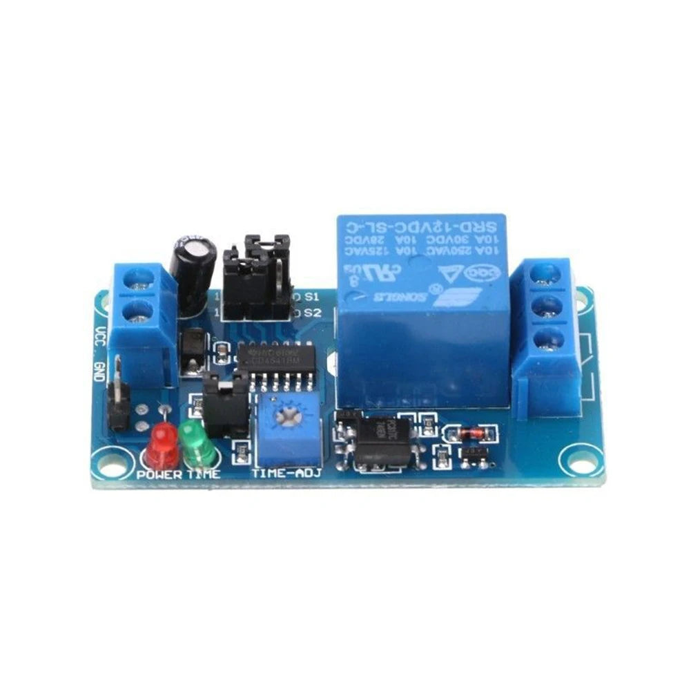 Normally Open 12V Time Delay Relay Module with Adjustable Timing for Turn On/Turn Off Switch Suitable for 250V AC Load