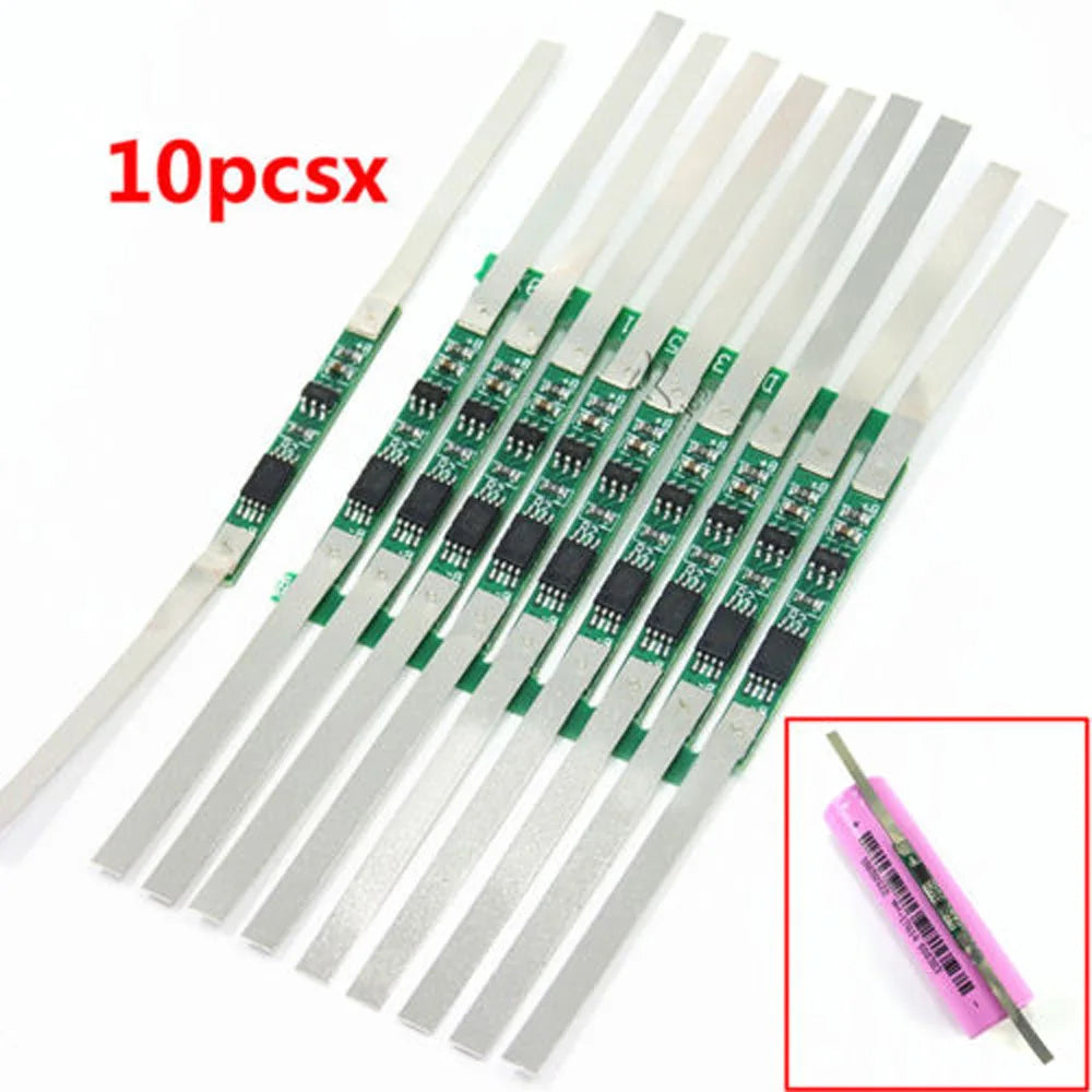 3A Protection Board Kit for 3.7V 18650 Li-ion Battery with Solder Tabs JB 28×3mm, Over-Discharge Protection 4.275±0.025V