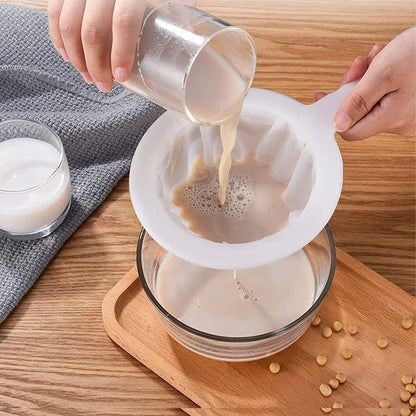 100/200/400 Mesh Reusable Nylon Ultra Fine Filter Mesh Strainer Spoon Sieve Soy Milk Juice Coffee Food Filter Kitchen Colander