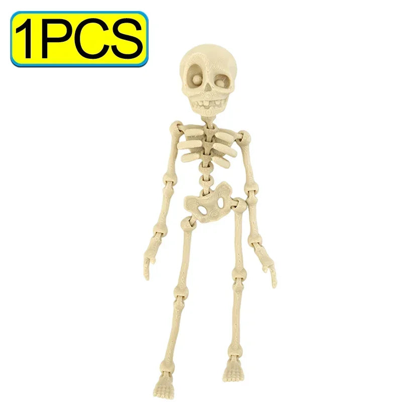 10/1PCS Halloween 3D Poseable Skeleton Magnet with Movable Joints Refrigerator Decoration Halloween Creative DIY Craft Ornament
