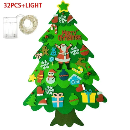 Kids DIY Felt Xmas Tree Set Christmas Home Decorations 2026 New Year Navidad Ornaments Creative Gift Idea