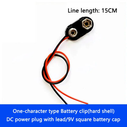 9V Battery Snap Connector with DC Lead and Square Cap