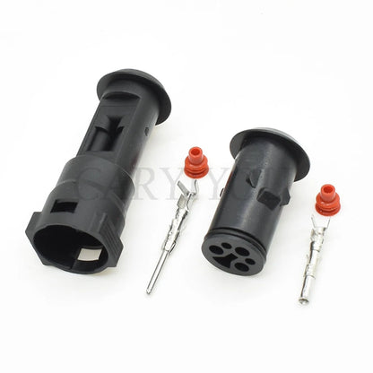 3-Pin 1.5mm TE Tyco Black Waterproof Connector DJ3031-1.5-11/21 Round Sheath Male Female Auto