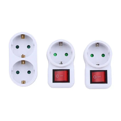 16A Plug Adapter Travel Charging German Standard Power Converter For Portugal Turkey 1 To 3 Plug EU Socket Adapter With Switch