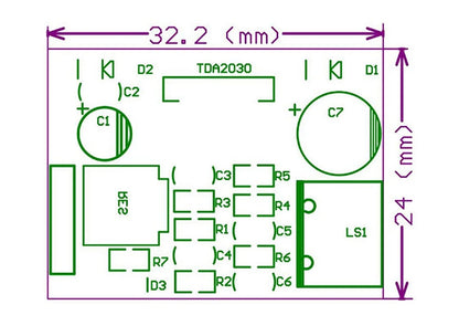 TDA2030 Audio Power Amplifier Module 6-12V DIY Kit with Digital Circuit Board