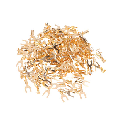 50pcs U-Shaped Brass Grounding Lug Fork Terminal Connector