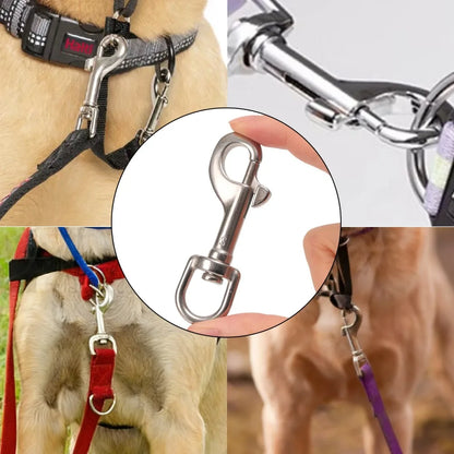 5/1pcs Stainless Steel Swivel Eye Bolt Spring Snap Hook Marine Diving D Ring Snap Hooks with Swivel for Scuba Diving Pet Leash